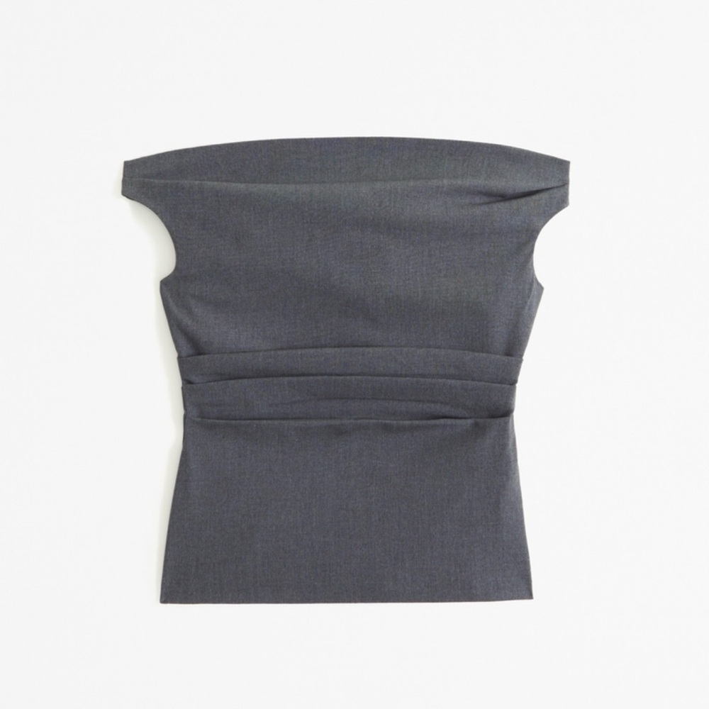 Off-Shoulder Fold-Detail Women’s Top in Charcoal